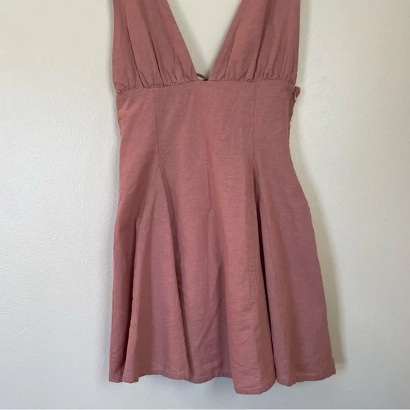 Zara | Linen Mauve Fit & Flare Dress | Size XS - Picture 6 of 13